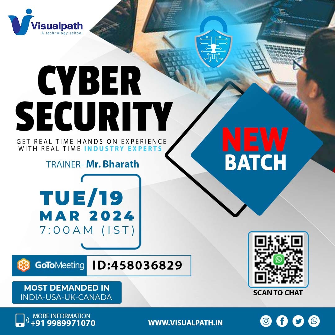 VisualpathPro's tweet photo. Join link: https://t.co/L0wvz7daw9
Attend Online #newbatch On #cybersecurity by Mr. Bharath.
Batch on: 19th Mar , 2024 @ 7:00 AM (IST)
Contact us: +91 9989971070
WhatsApp: https://t.co/n8JEQbFhWz
Visit: https://t.co/RxrrpRD47b
#Cyber #visualpathedu #training #ITCourses #Online https://t.co/aqFe17GMUx