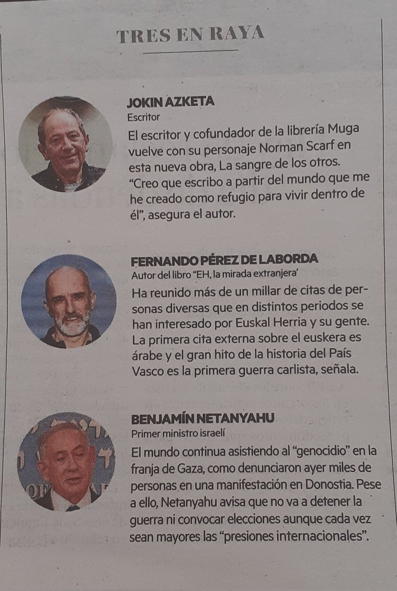 Muchas gracias a Paula Etxeberria Cayuela e Iban Aguinaga de <a href="/NoticiasNavarra/">Diario de Noticias</a> y a <a href="/NotGip/">Noticias de Gipuzkoa</a> por la entrevista a Jokin Azketa que publican hoy en sus dos ediciones sobre su nueva novela protagonizada por Norman Scarf, #LaSangreDeLosOtros, de <a href="/serienegra/">serienegra.es</a> <a href="/RBALibros/">RBA Libros</a>.