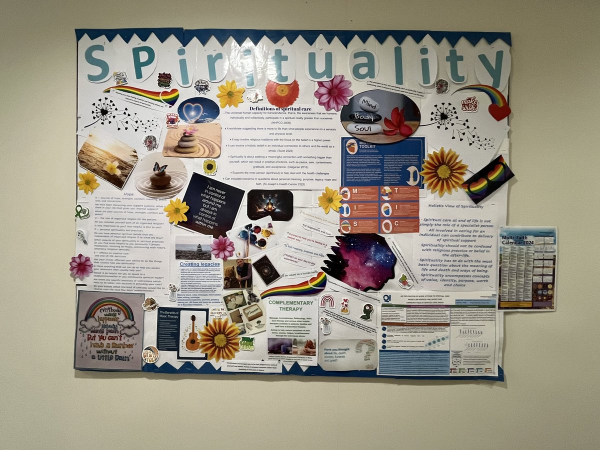 Adele Barker (@adeleb1234) on Twitter photo Another great board at <a href="/BassetlawHospic/">Bassetlaw Hospice</a>. We have been learning about spirituality over the past year and building it into our everyday practice. In the bottom right corner you will see the QI project poster- project completed by our ACP Jill Dickenson
<a href="/NottsHealthcare/">Nottinghamshire Healthcare</a> Another great board at <a href="/BassetlawHospic/">Bassetlaw Hospice</a>. We have been learning about spirituality over the past year and building it into our everyday practice. In the bottom right corner you will see the QI project poster- project completed by our ACP Jill Dickenson
<a href="/NottsHealthcare/">Nottinghamshire Healthcare</a>