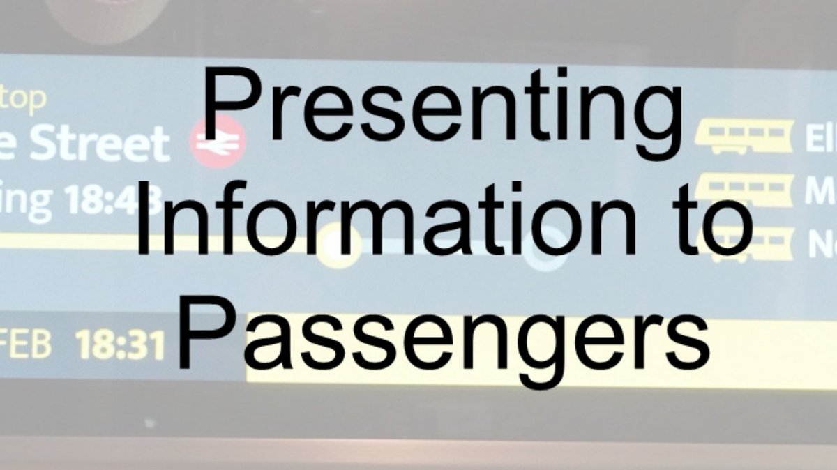 Only 2 days to go:

Presenting Information to Passengers
20 March, Leicester

Hear about:
Leicester’s plans and real time system;
Greater Manchester research on displays
accessible Information Regulations
Different display technologies.

eventbrite.co.uk/e/785927007837