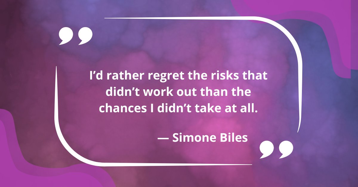 Take the risk. #shetek #pamten #inspiringwomen #taketherisk #motivationquotes #SimoneBiles