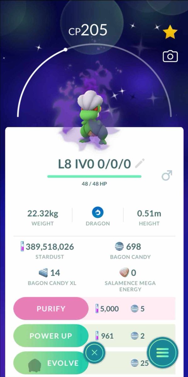 PokemongoRoD's tweet image. My new FAVORITE SHINY! #Shadow #Nundo #Bagon #Shanundo #MyFav #RideorDie #PokemonGoRideorDie