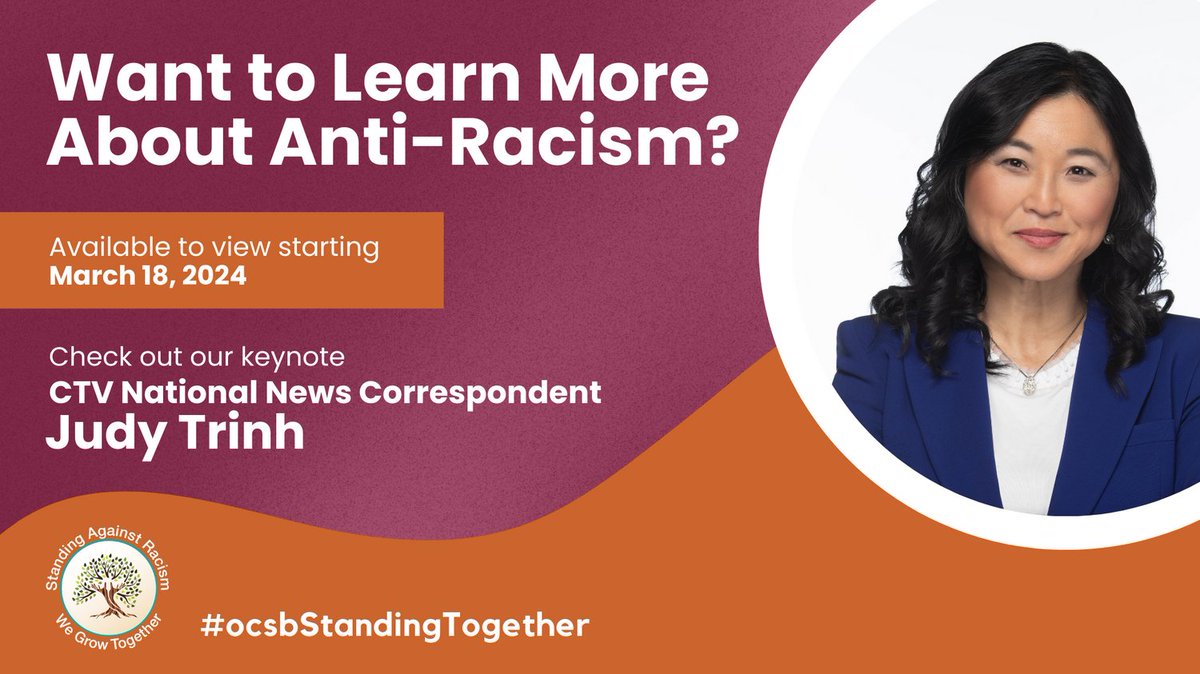 klewis_prieur's tweet photo. Hey #ocsb!  Have you checked out this awesome keynote from CTV"s National News Correspondent Judy Trinh? https://t.co/Jba2ThqUNG  Great to share with your Gr. 5-12 students to kick off #Standing Against Racism Week! #ocsbStandingTogether @OttCatholicSB @ocsbLead @TDOttawa https://t.co/1AxJZ3Zh8Z