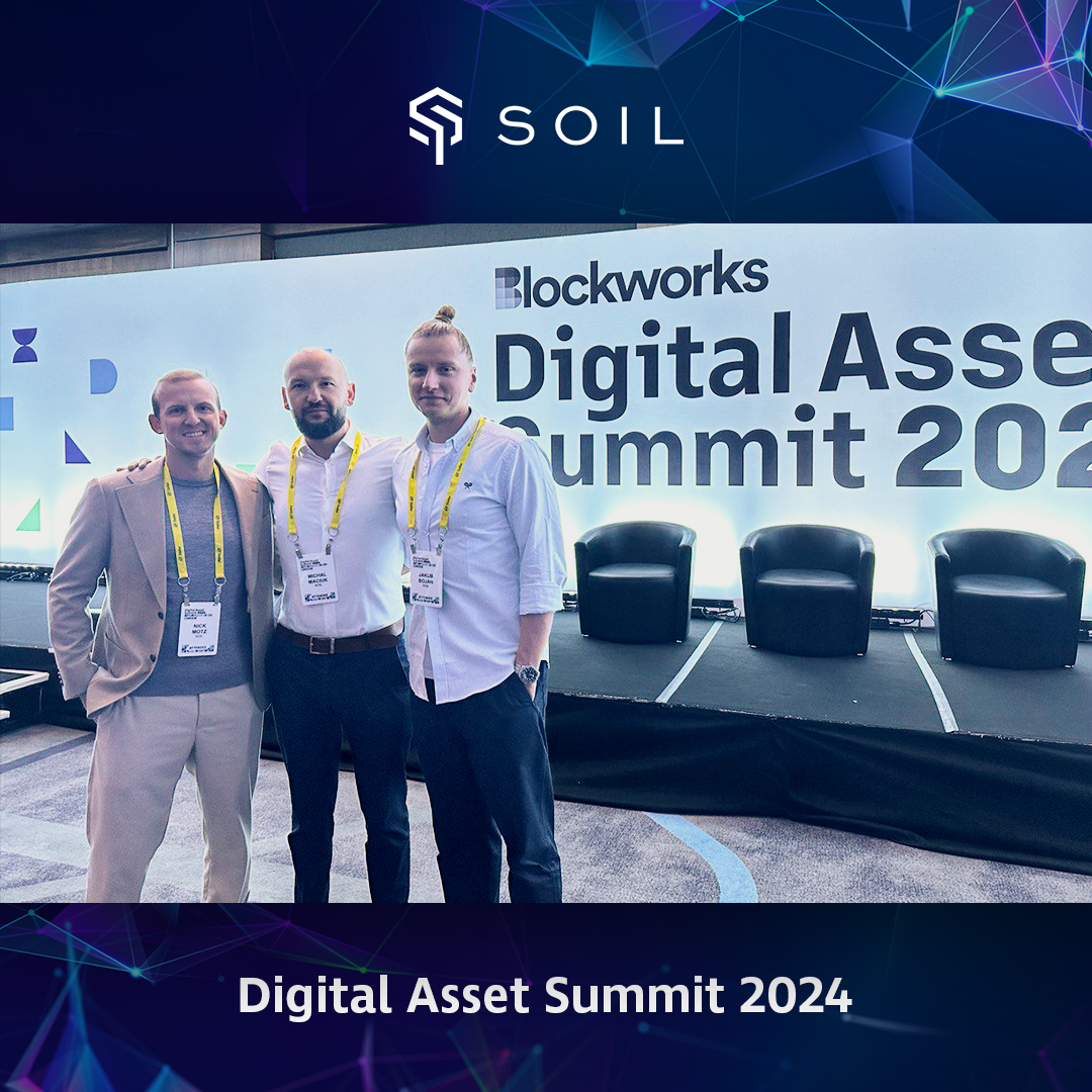soil_farm's tweet photo. Team #Soil is gearing up for the #DAS2024 !🔥

@Nickmotz (CIO), @Jakub_Bojan
(CEO), and Michal Maciuk (CMO) are exploring new possibilities at one of the most important Institutional Crypto Conferences in the world ⛓️ https://t.co/8hb1c1WepG