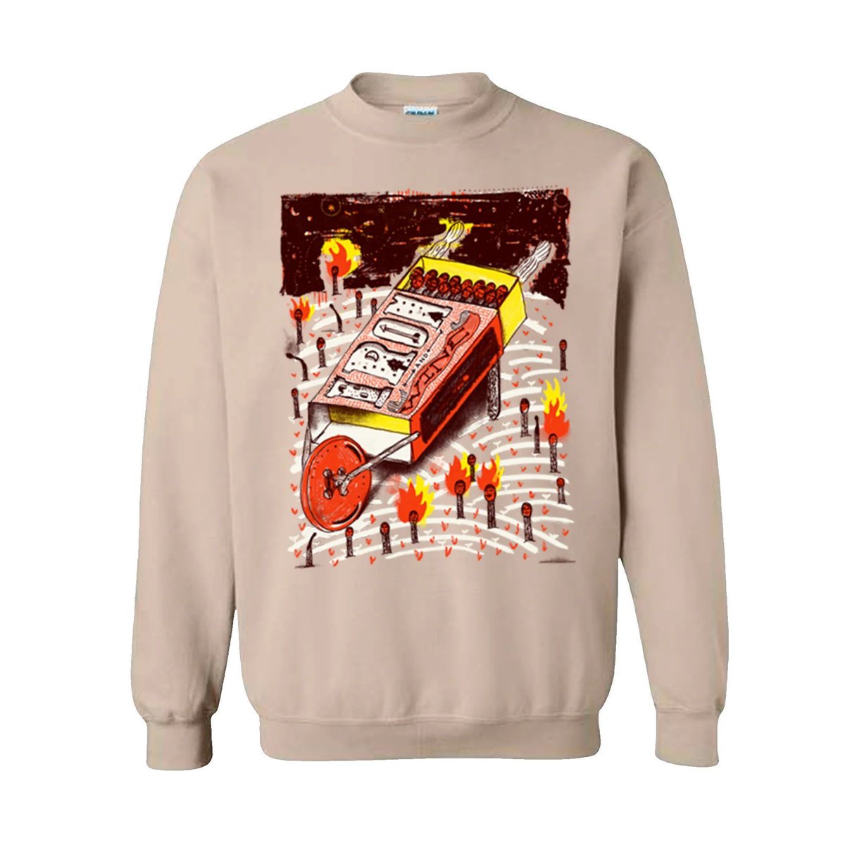 Check out the Matches crew neck sweatshirt in the official Iron & Wine online shop - perfect for a fresh look this spring. Originally drawn by The Bubble Process as an IW tour poster and adapted especially for this garment. Step out in style! Order: bit.ly/IWmatch