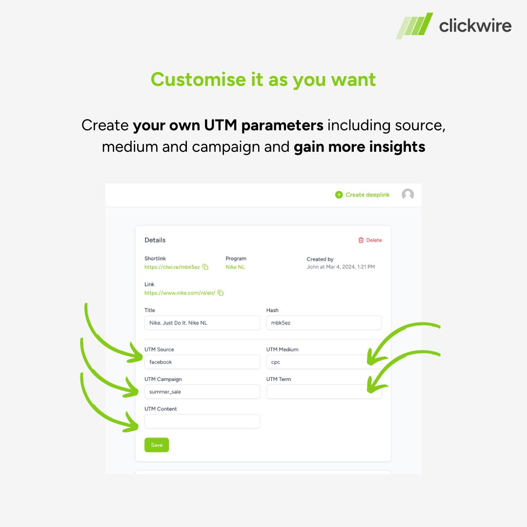 Are you tired of managing multiple links for your affiliate marketing campaigns? Say hello to our Deeplink Generator! 🚀
🔗✨ With this powerful tool, you can take control of all your affiliate links in one place. 
Click here: clickwire.io
#clickwire #deeplinkgenerator