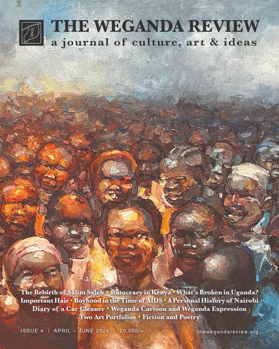Look out for the awesome fourth issue of @WegandaReview when it's published in April. Cover art is an oil painting by George W. Kyeyune, a professor at MUK who's arguably Uganda's greatest living artist. @cobbo3 @Akeda3 @BongeMuhwezi @Kwezi_Tabaro @GeraldBareebe @ClaireMugabe