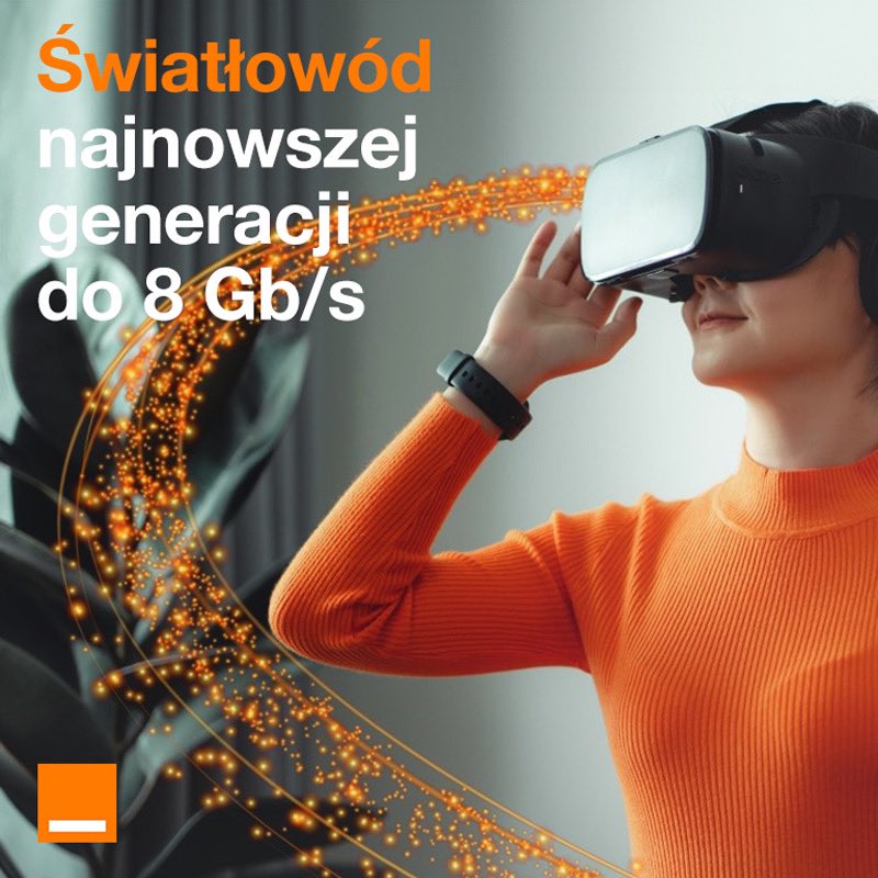Today, we are taking another huge step forward in offering our customers the best connectivity and experience. Ultra-fast fiber, #OrangeŚwiatłowód at the speed of up to 8 Gbps now available in #Warszawa and #Kraków. Innovative solution that opens up full possibilities for a real