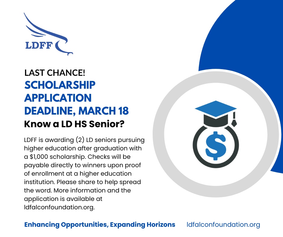 Last chance! Deadline to submit application directly or through the counseling office is today/tonight. Scholarships will be payable to the winning students upon proof of enrollment at a higher education institution.
We are seeking Lower Dauphin High School seniors who are pur...