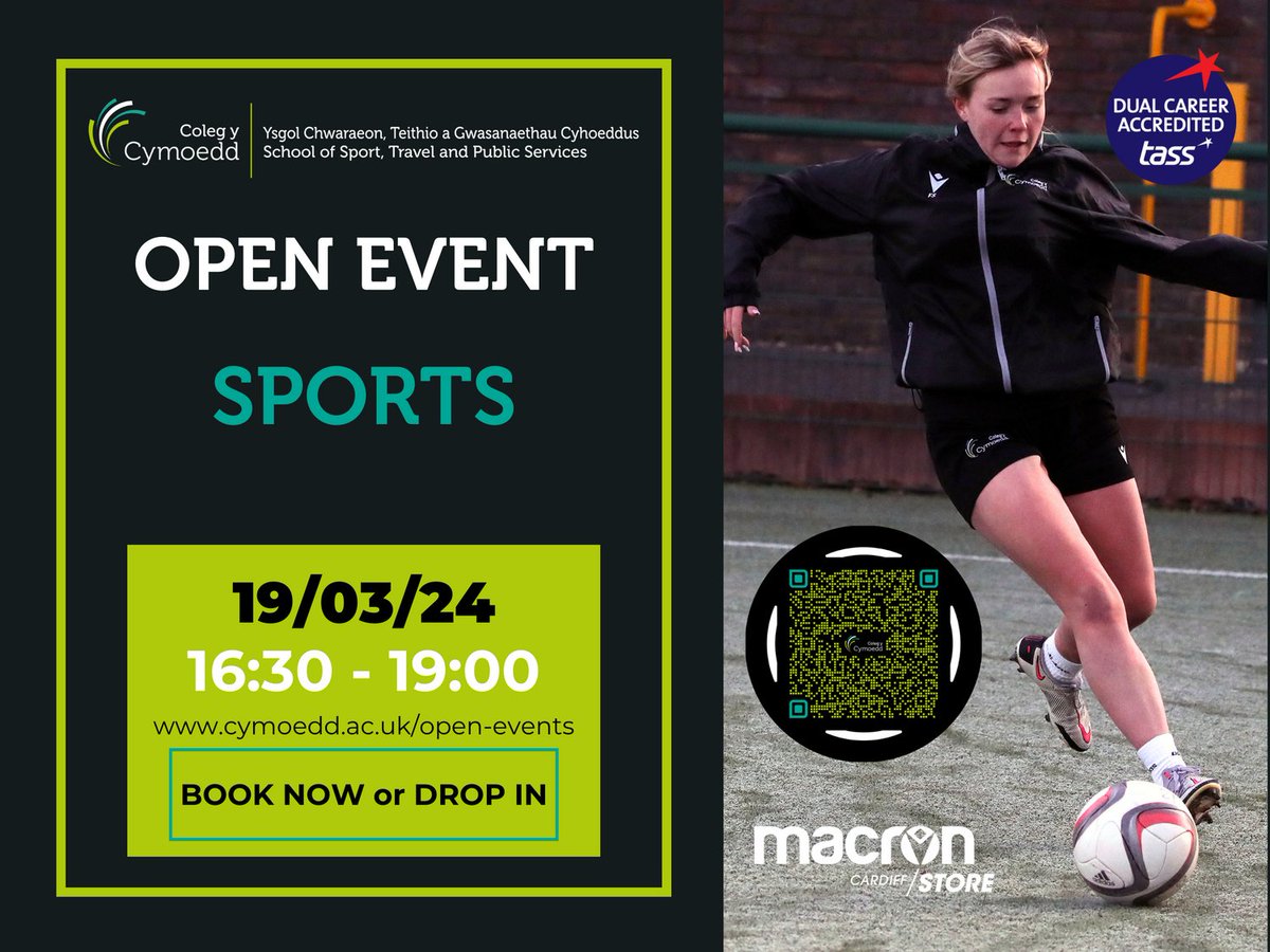 Diddordeb mewn chwaraeon? Meddwl dod i'r Coleg eleni? Ymunwch â ni yn ein diwrnod agored i ddarganfod mwy am ein cyrsiau. Interested in sports? Thinking of coming to College this year? Come and join us at our open day to find out more about our courses. tinyurl.com/4nmts6p2