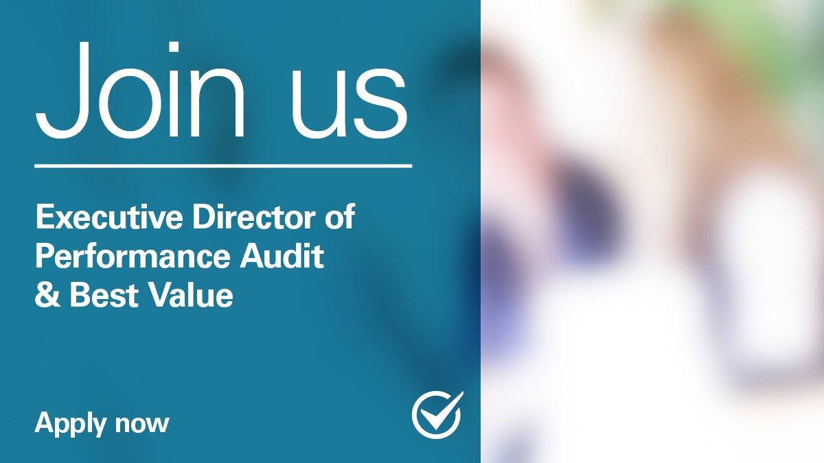 We have a unique opportunity to join us as Executive Director of Performance Audit and Best Value. You’ll be responsible for delivering a programme of performance audits that respond to the key issues Scotland’s public sector faces. Full details: bit.ly/Executive_Dire…