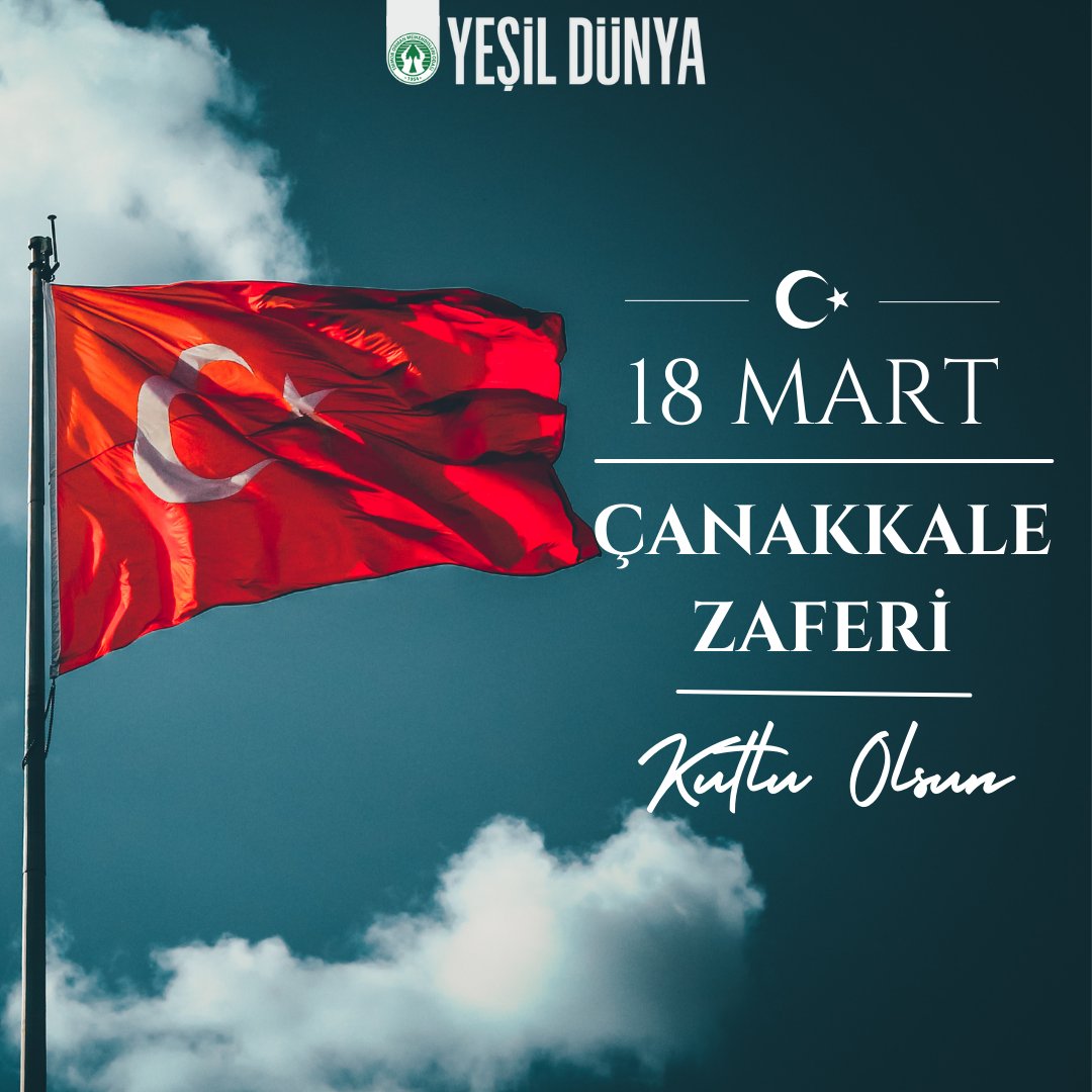 💚 18 Mart Çanakkale Zaferi'nin 109. yıl dönümünü gururla kutluyoruz. Şehitlerimizi minnet ve şükranla anıyor, onların bize miras bıraktığı bağımsızlık ve özgürlük ruhunu sonsuza dek yaşatmaya söz veriyoruz. #çanakkalezaferi #18Mart #ÇanakkaleZaferi