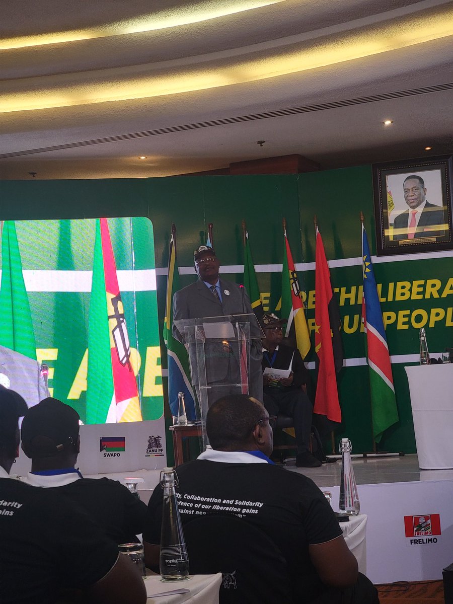 Delivering my key note address at the 11th Meeting of Secretaries General and Wings of Former Liberation Movements, Victoria Falls, running under the theme: 'Unity, collaboration and solidarity in defence of our liberation gains against neo-colonialism'