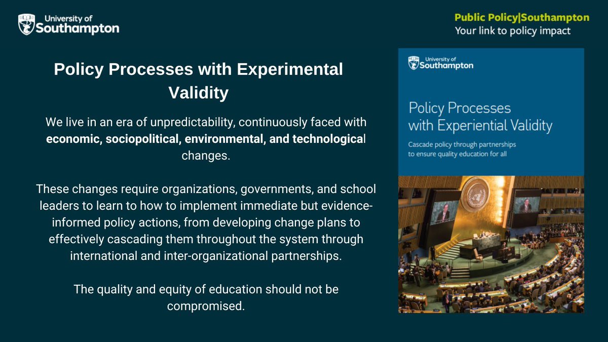 🚨 New Policy Brief: Policy Processes with Experiemental Validity This brief highlights the factors that affect the PPP agenda and offer widely applicable insigh in managing educational reforms via inter-organisational partnerships Read more here👉 buff.ly/3x163O8