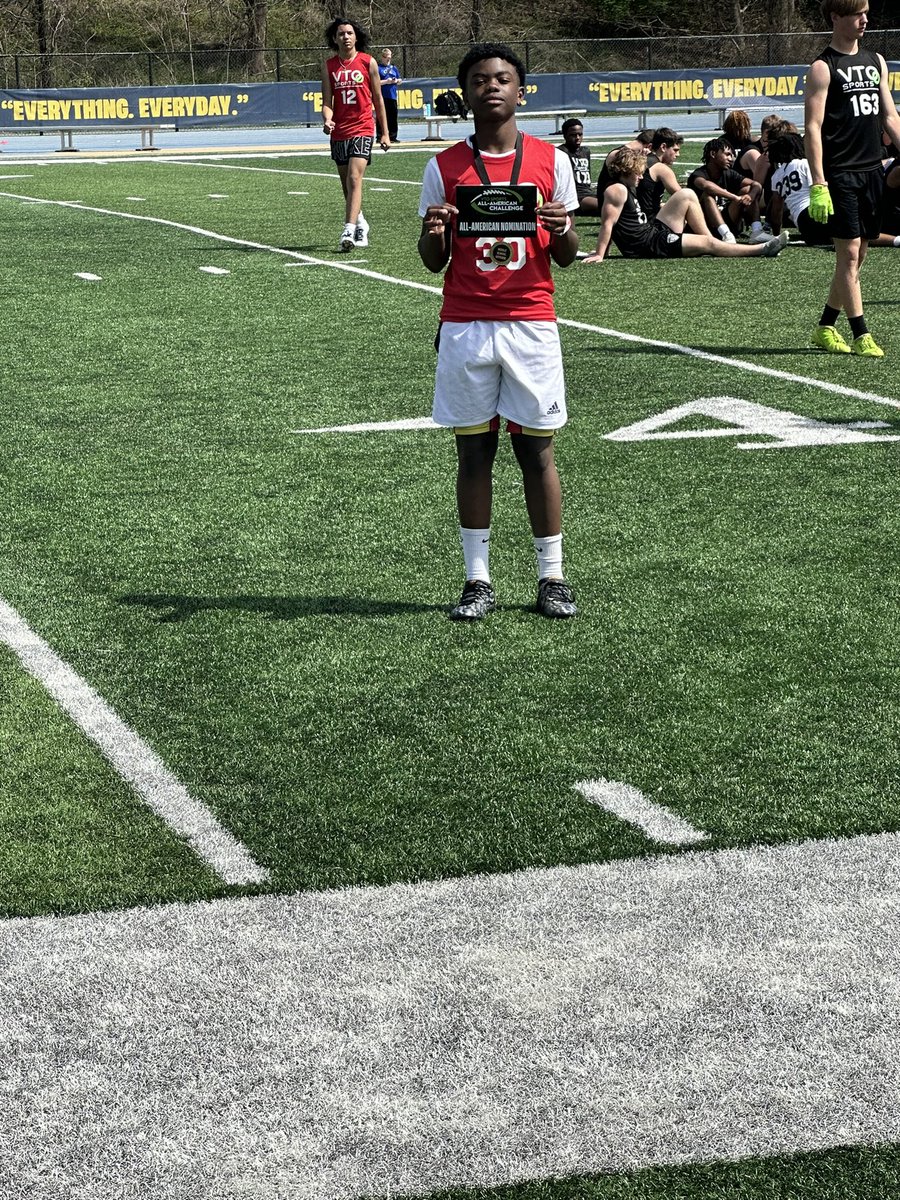 Great Camp today! Took home Top performer for the middle school and Top 5 Overall QB of the camp! Appreciate it!