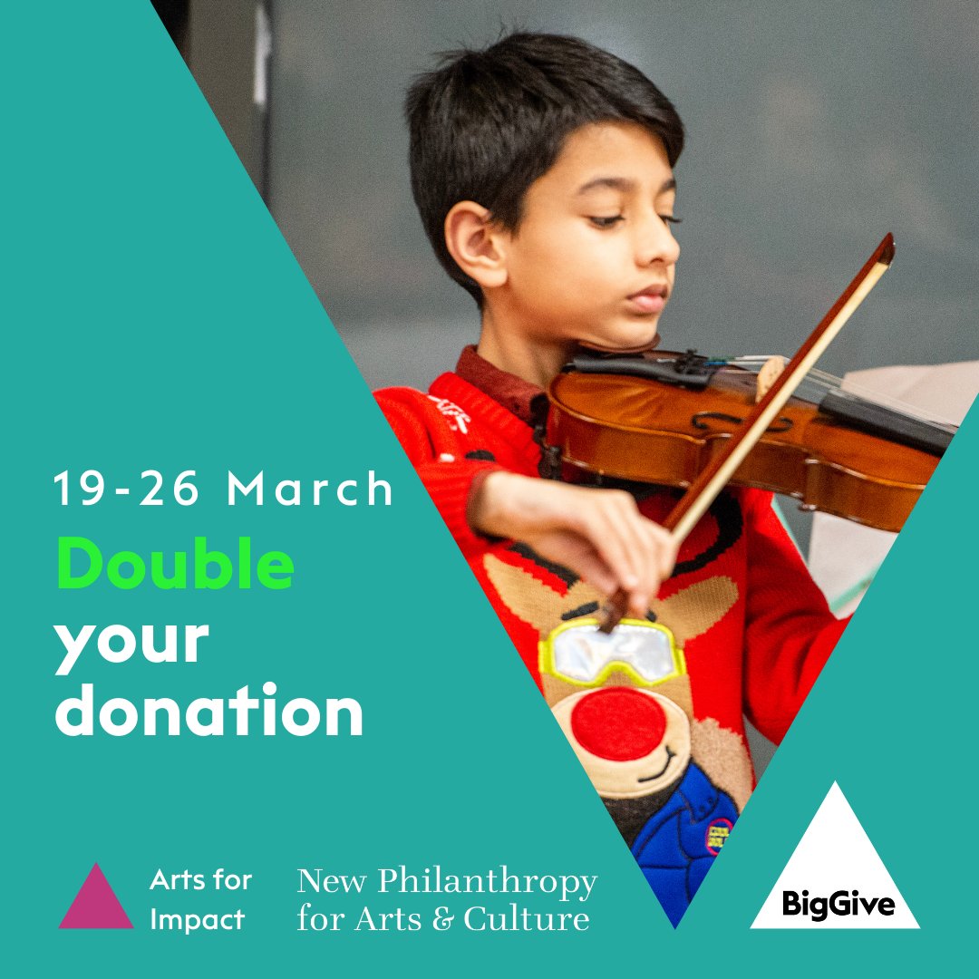 ONE DAY TO GO! Support @OlympiasMusic's #ArtsForImpact campaign to give the gift of free music lessons to children who don't otherwise have the opportunity to learn an instrument. Donate from midday tomorrow & your support can be doubled @BigGive @NPAC_UK donate.biggive.org/campaign/a0569…