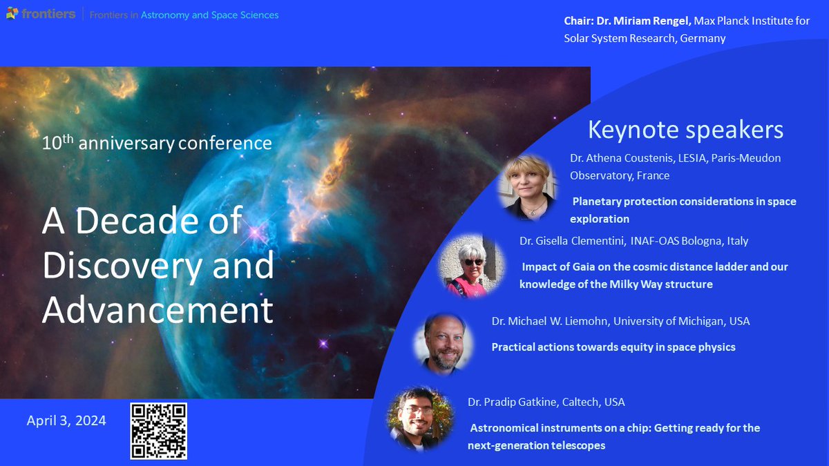 Mark your calendars! The 10th Anniversary Conference Frontiers in Astronomy and Space Sciences is just around the corner (2 - 5 April 2024)!🌌 Secure your virtual seat in our webinar here: fro.ntiers.in/FSPAS10th Be a part of this celebration🔭#SpaceSciences @miriamrengel