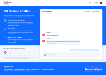 netzpalaver's tweet photo. Betrugserkennungsdienst Scamio von Bitdefender nun auch mit KI-Bot und Menüführung in deutscher Sprache
#Betrugsversuch @Bitdefender_DE #Chatbot #Cybersecurity #EMail #künstlicheIntelligenz #Scamio #Security
https://t.co/Oi7nIyy0lK https://t.co/nHCODJQNjp