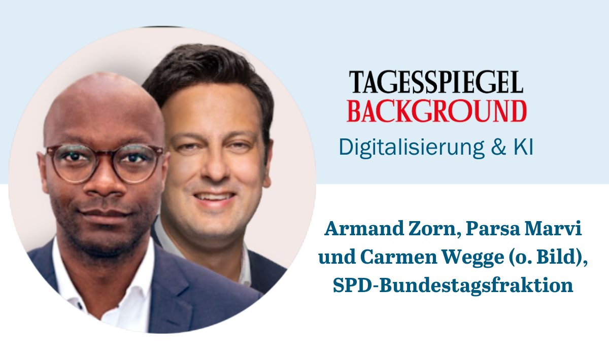 Der AI Act Beschluss sollte als Anlass dienen, die Digital Governance in Deutschland kohärent aufzustellen, so die SPD-Abgeordneten @ArmandZorn, @ParsaMarvi & @CarmenWegge, die im Digital-und Innenausschuss für den AI Act und für Datenschutz zuständig sind.bit.ly/4aeqLs2