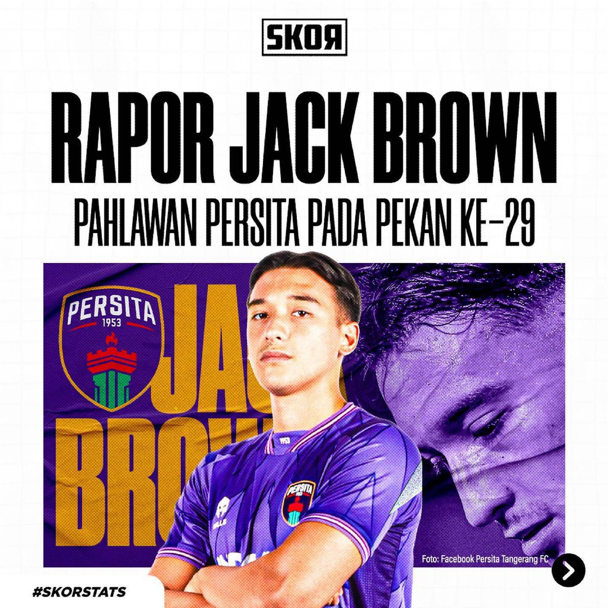 skorindonesia's tweet photo. Semoga penampilan Jack Brown bisa konsisten, supaya bisa kembali lagi ke Timnas 💪🏽
#skorstats #jackbrown #persita https://t.co/ZEJguOkKZk