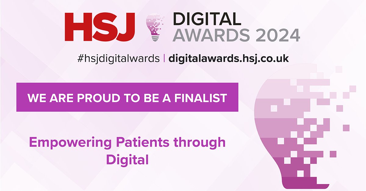 We are proud to share we are finalists in the #HSJDigitalAwards Empowering Patients through Digital for our parents and young people's eClinics. @rdash_nhs @TobyLewis_NHS @KathLavery @Christi29448451 @NatalieBelt1 @kazsmith12