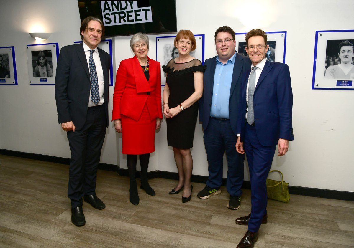 Very much enjoyed meeting previous PM @theresa_may who was at @BCFC to support @andy4wm as he prepares for the May 2nd Mayoral Elections. Here with @JamesMorris MP, Previous Chief Whip @morton_wendy , @GarySambrook89 and Andy Street. Wendy and Andy were both at the St…