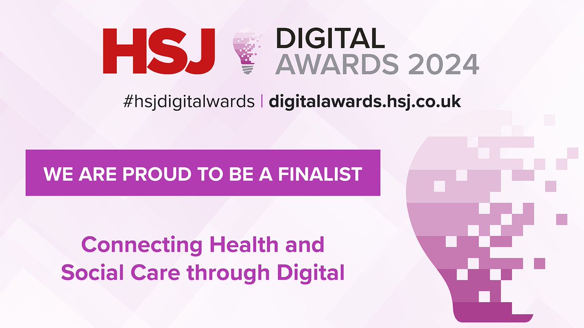 We are delighted to announce the Great North Care Record has been shortlisted for the #HSJDigitalAwards, in the Connecting Health and Social Care through Digital category.

Read our full reaction here:
greatnorthcarerecord.org.uk/2024/03/18/hsj…