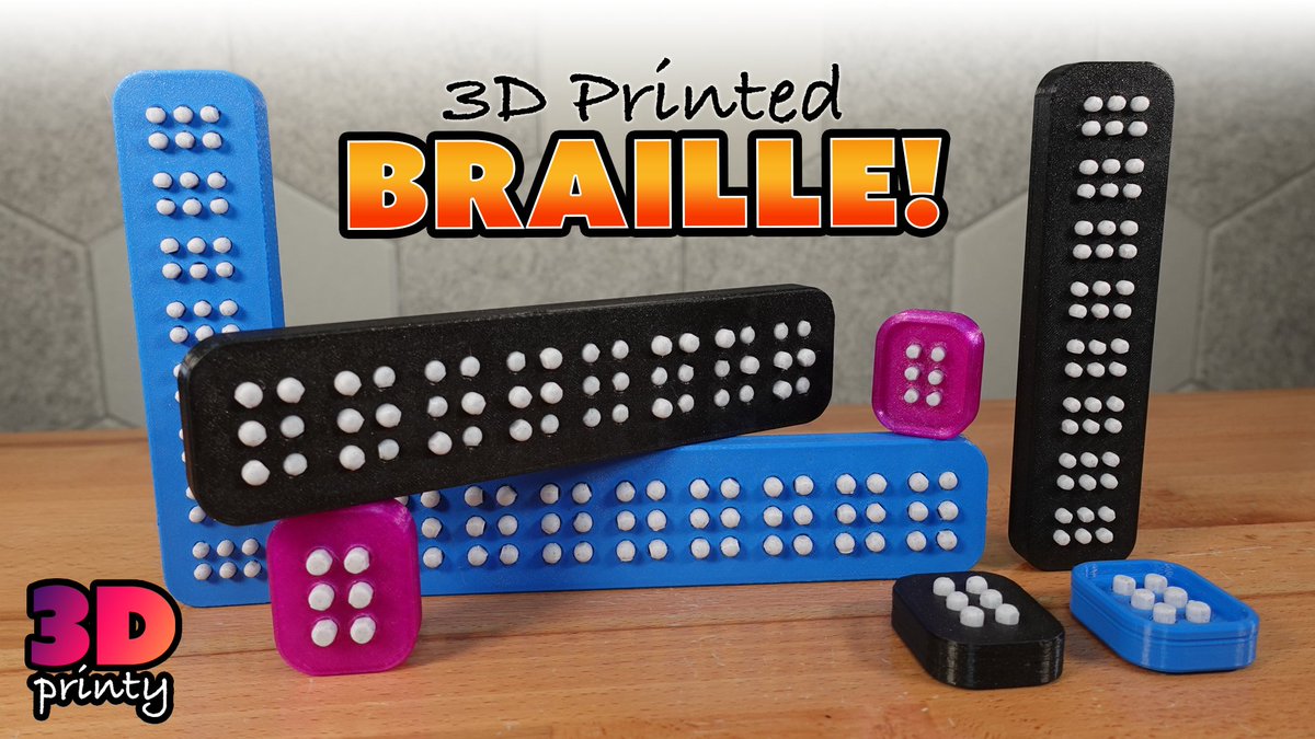 3D Printy (@3dprinty) on Twitter photo The new #3dprinted Braille Cells are here!
This free (and public domain) model is easy to print, easy to assemble, and easy to use.
Links to the files and videos in the replies. Don't miss the bonus videos by <a href="/FilamentStories/">Filament Stories</a>! The new #3dprinted Braille Cells are here!
This free (and public domain) model is easy to print, easy to assemble, and easy to use.
Links to the files and videos in the replies. Don't miss the bonus videos by <a href="/FilamentStories/">Filament Stories</a>!