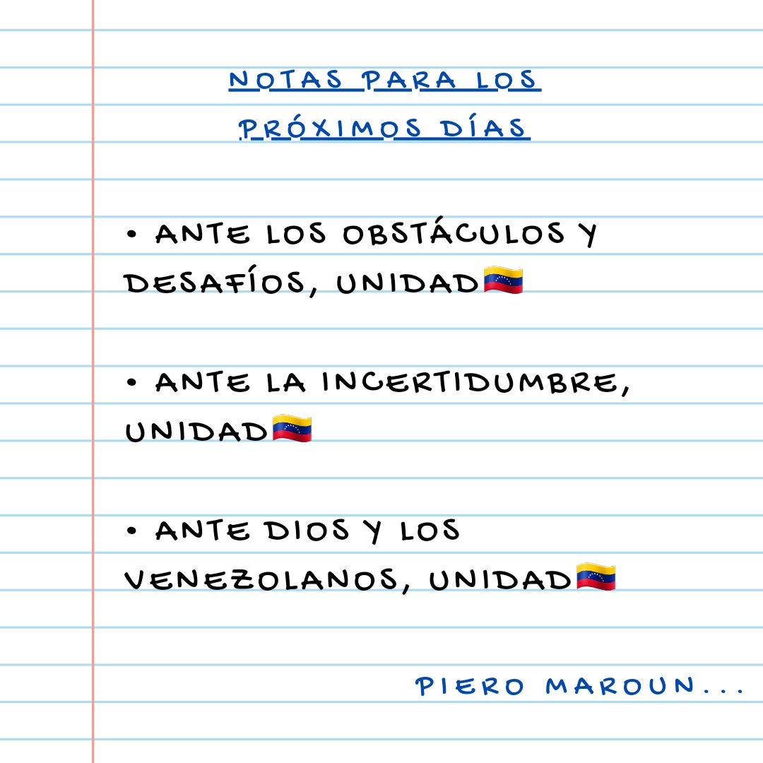 Comienza una semana muy importante, donde la decisión que tomemos hoy, marcará el destino de Venezuela para los próximos años. El principio del triunfo de los venezolanos y la derrota electoral de quienes pretendieron acabarnos, ya comenzó.

Cohesión y entereza pondremos, porque