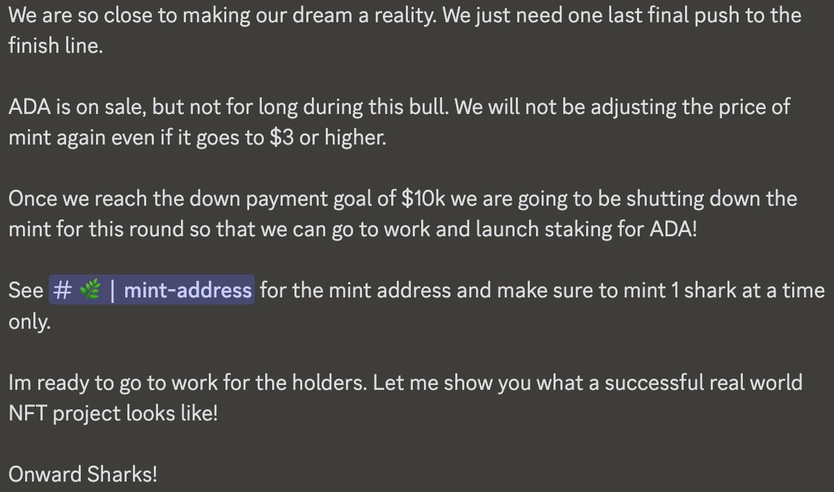 Cardano Sharks, Inc. Minting Now! (@cardanosharks1) on Twitter photo 
