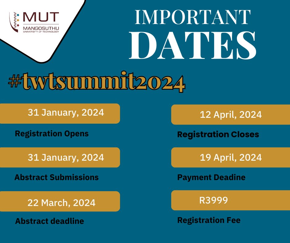Reminder!
Abstract submissions close on the 22nd of March 2024.  Submit yours here: forms.office.com/r/2AwvKsJvWp
And don't forget to follow us on Facebook &amp; Twitter for insider information on our guest speakers, the programme and much much more!

#twtsummit2024