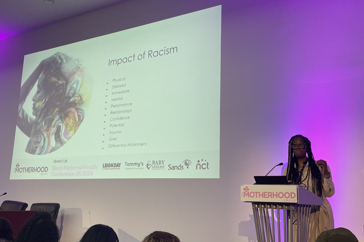 Always blown away by @karenjoash Stillbirth may be reducing but it’s widening for Black/Brown babies The effect of racism changes genes. Biological weathering impacts on health. Placenta can’t block out pollution. Risk pre-term birth. Cancer. Autism. #BMHCUK