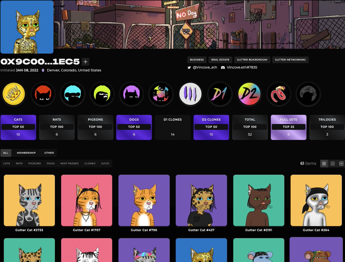 Been in GCG since summer '21 and still feel underexposed...LFG! Get some $GANG :

Step 1: Like &amp; RT ♥️
Step 2: Comment $GANG 
Step 3: Tag <a href="/GutterCatGang/">Gutter Cat Gang</a> <a href="/YugenLBS/">Yugen.</a> <a href="/GutterToken/">GutterToken.com</a>

guttergrab.com/referral/szYOh…