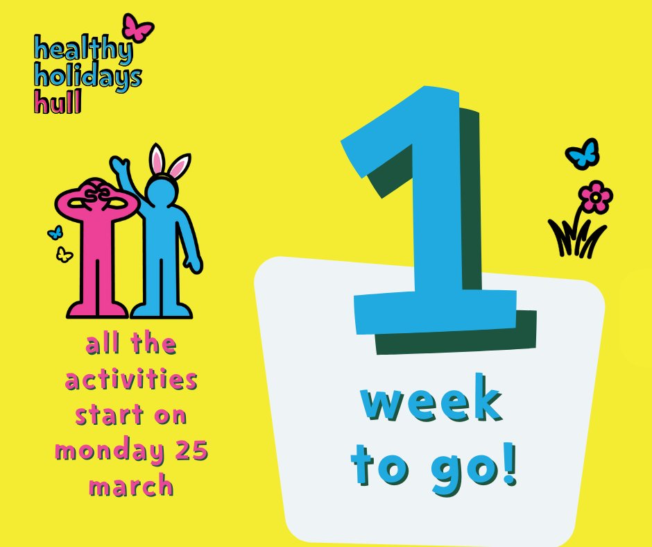 Get Ready, Get Set….. It's time to get ready for Healthy Holidays 🔊. In just one week the fun starts -with plenty of activities available for different ages! Head down to our website to see what is available healthyholidayshull.org #HealthyHolidaysHull #HAF2024 @educationgovuk