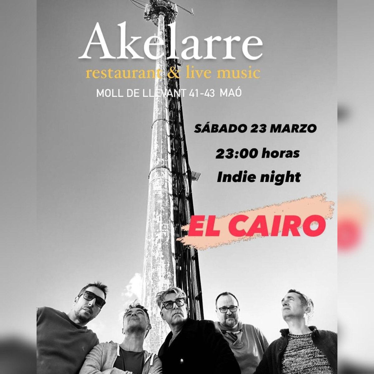 OcioEnMenorca's tweet photo. EL CAIRO - INDIE NIGHT - AKELARRE🎵
Disfruta de una INDIE NIGHT fantástica y diferente con EL CAIRO, en la Sala Akelarre, el próximo 23 de Marzo, a las 23h.

MÁS INFO | COMPRAR ENTRADA:

https://t.co/UHi6FbyXzd https://t.co/2ttim2R2QF