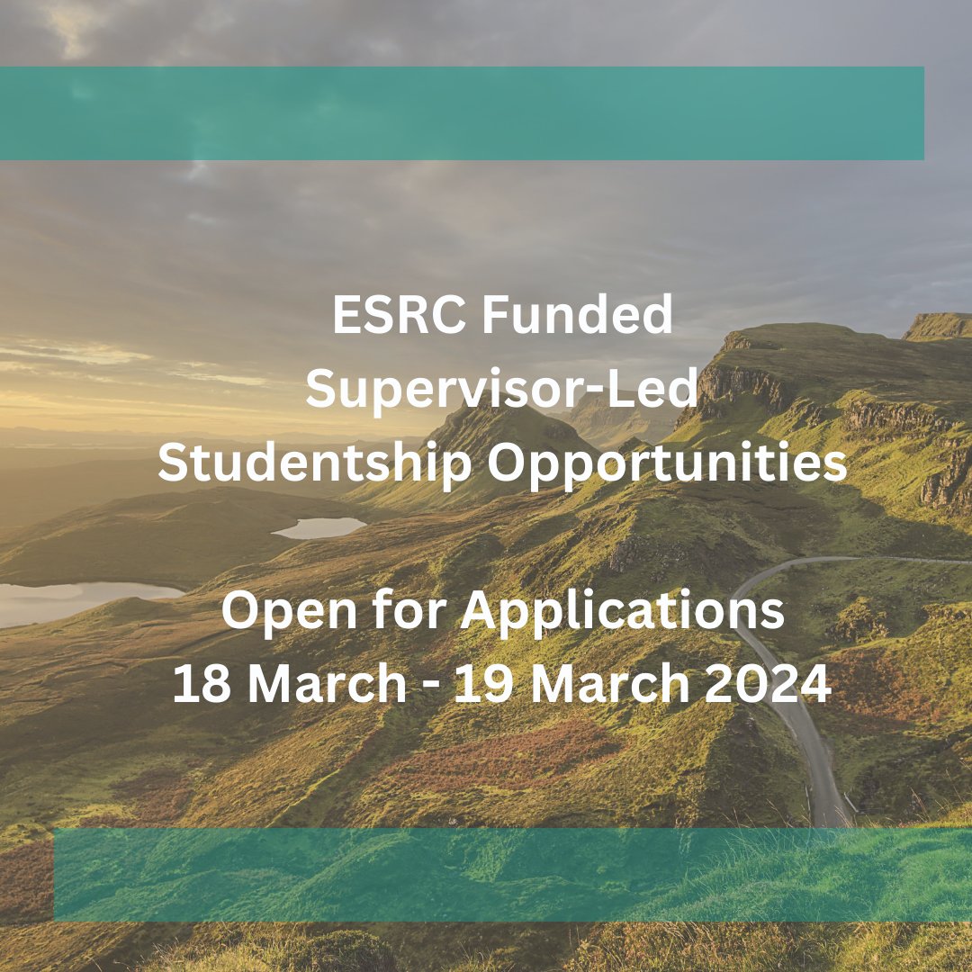 📣We are delighted to announce, our Supervisor-Led Studentships are now open for applications! Follow this thread for a glimpse into the projects and visit our page sgsss.ac.uk/studentships/c…, for more details!