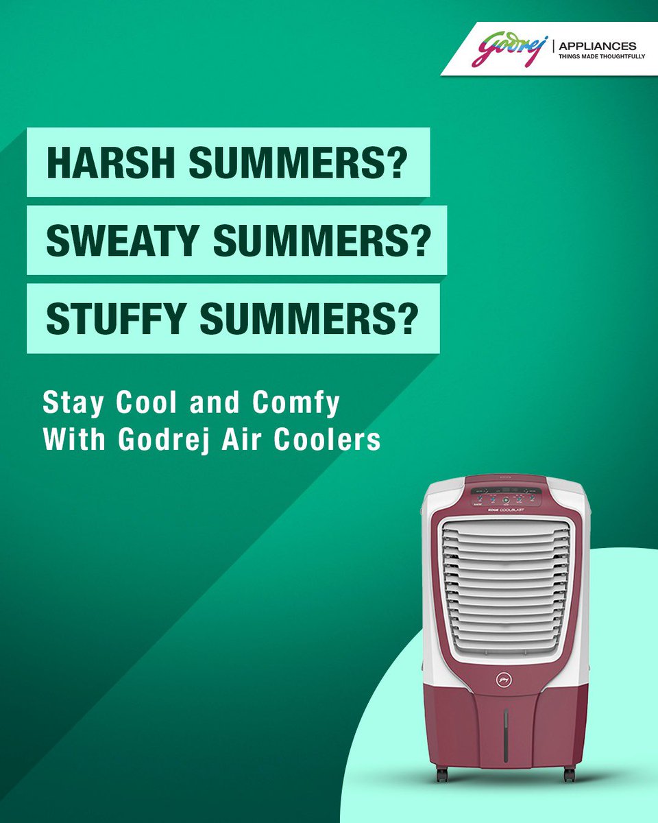 No matter what sort of summer you face at your place, Godrej Air Coolers promises to keep you cool! #Godrej #Dishwashers #GodrejDishes#GodrejAppliances #Godrej #HomeAppliances #ThingsMadeThoughtfully #SochKeBanayaHai