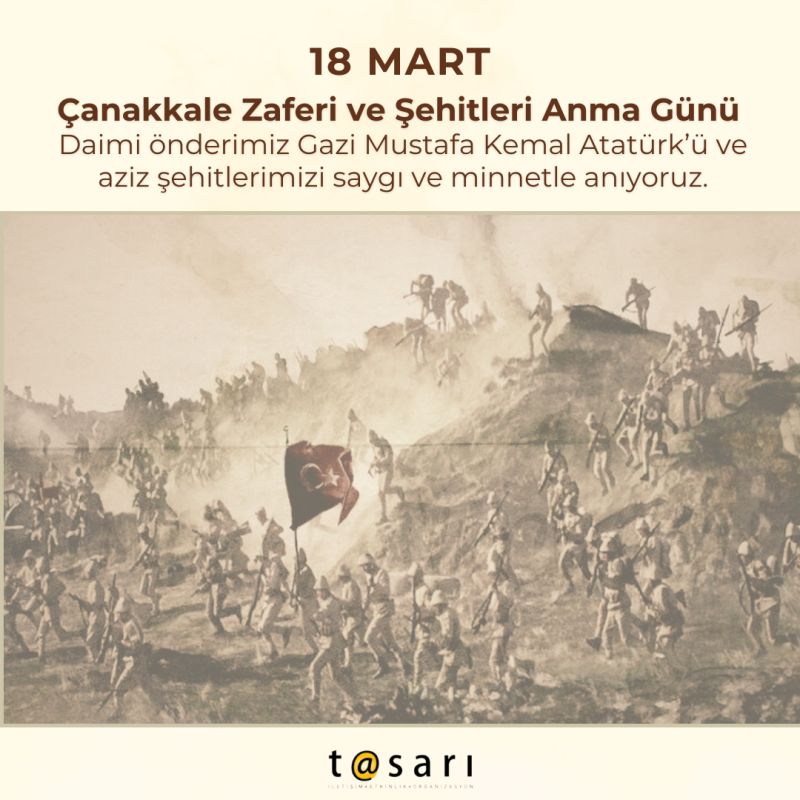 18 Mart Çanakkale Zaferi'nin 109. yıl dönümünde daimi önderimiz Gazi Mustafa Kemal Atatürk'ü ve aziz şehitlerimizi saygı ve minnetle anıyoruz. 🇹🇷

#18MartÇanakkaleZaferi #ÇanakkaleZaferi