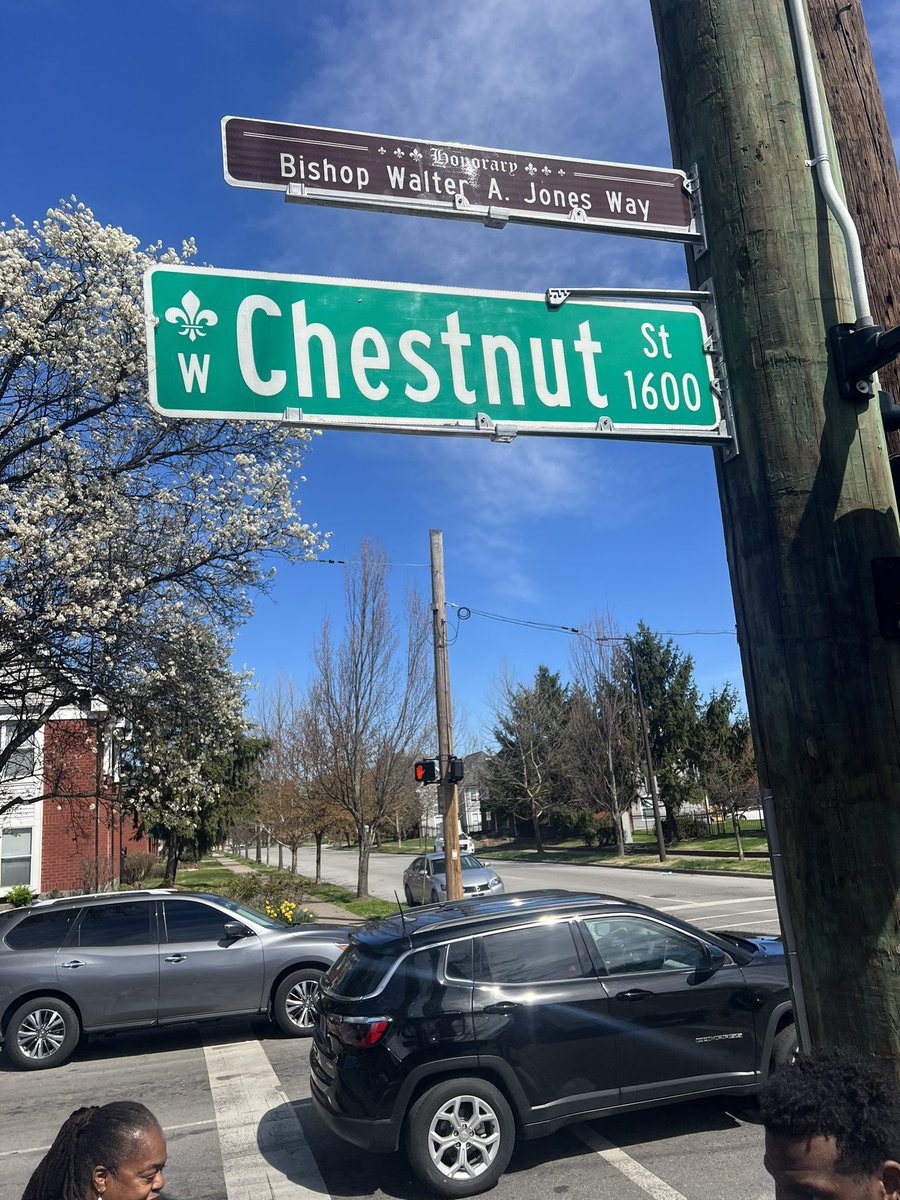Today, I had the awesome pleasure of honoring and dedicating Bishop Walter Jones, an honorary street sign installed at the corner of 16th and Chestnut. It is such an honor to celebrate Bishop Jones and his phenomenal work as the pastor for 50 years of Baptized Pentecostal Church.