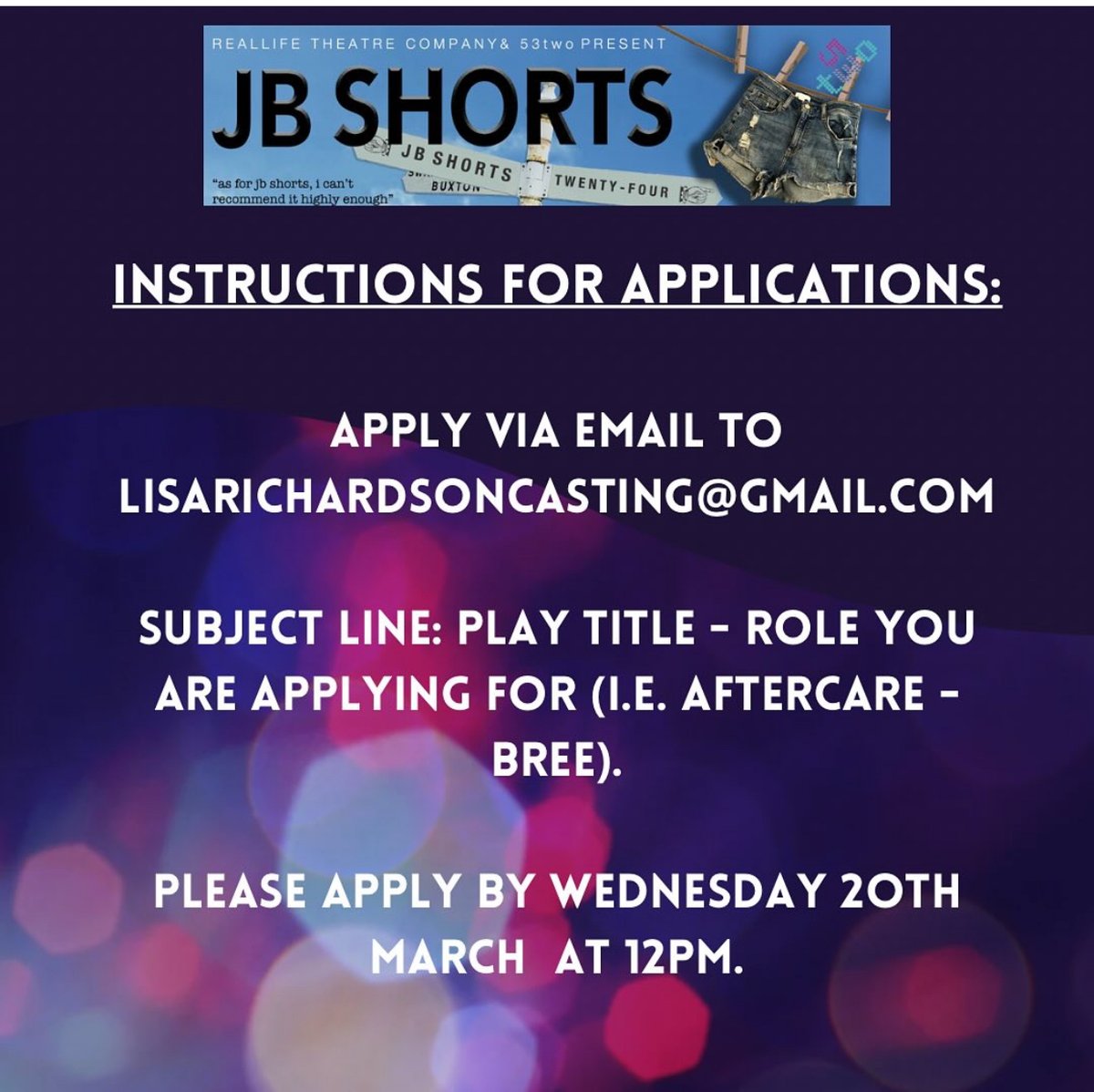 transcreativeuk's tweet photo. ⭐️ CASTING CALL-OUT!
@Jbshortsplays is back in May at @53two and our friend @MazHedgehog has written one of the plays!
Apply via email to casting director lisarichardsoncasting@gmail.com.
Closing date is Wednesday 20th March at 12pm.
#castingcall #transactor #blackactor https://t.co/NdSE2oPeap