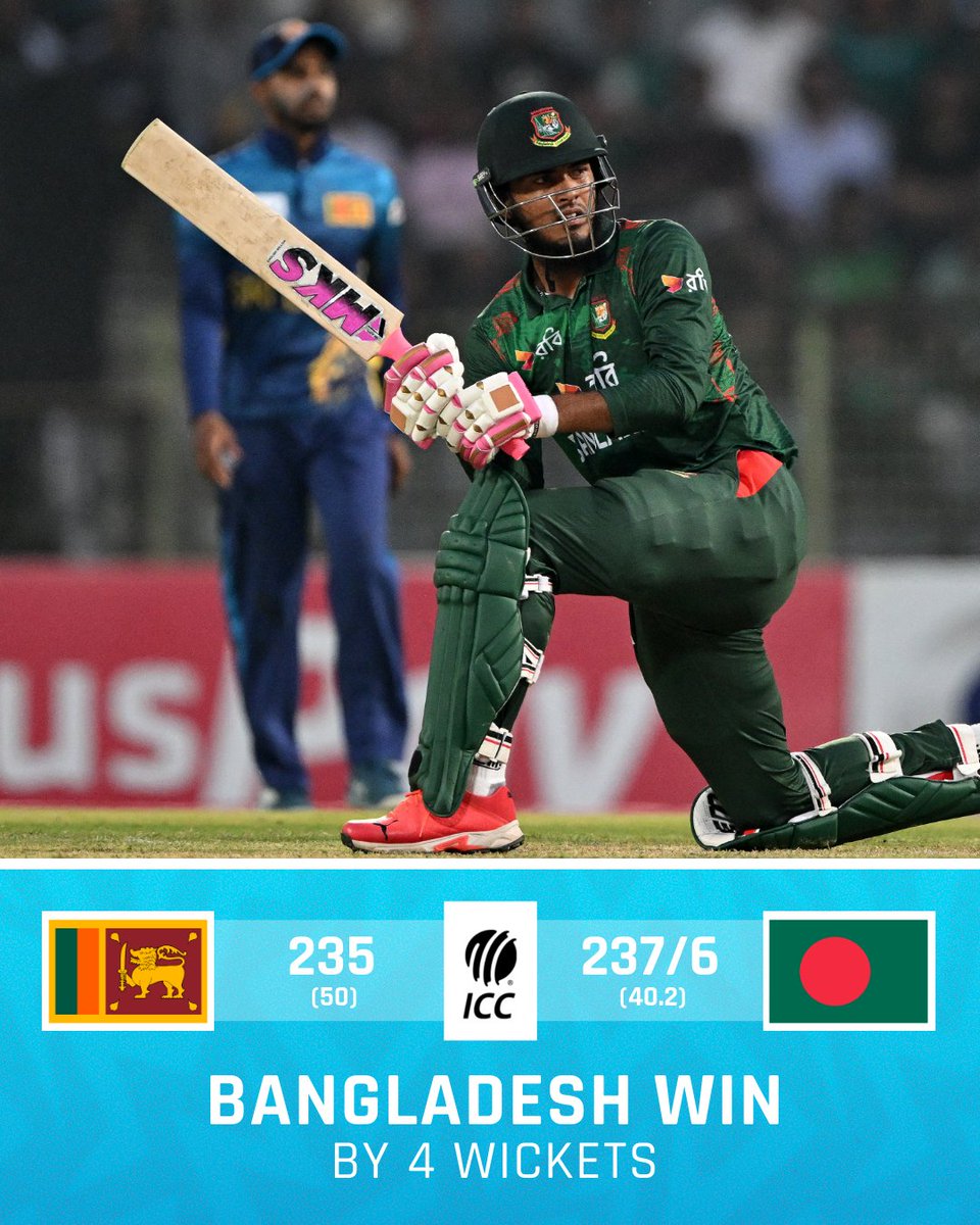 Bangladesh seal series win after Rishad Hossain's stunning 18-ball cameo 🤯

#BANvSL 📝: bit.ly/4cltrG1