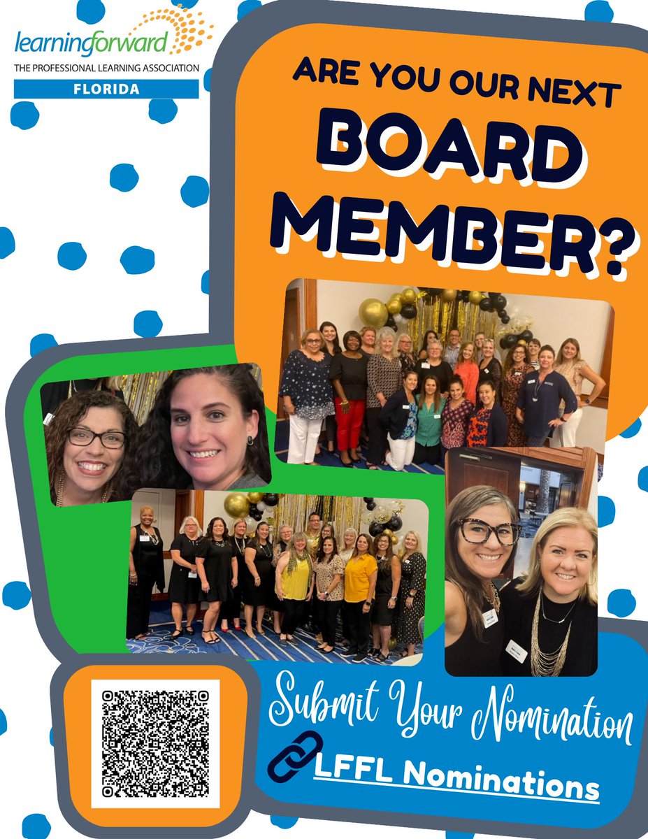 🚨Attention all Learning Forward Florida members! Interested in joining our #LFFL Board? We are currently accepting nominations for several Board positions to be elected at our 2024 Fall Conference! 🗳️ Complete our Nominations Form here: buff.ly/3Irdj8p