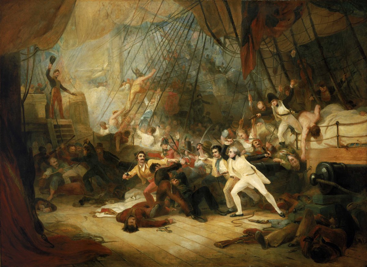 Nelson boarding the 'San Josef' at the Battle of Cape St Vincent, 14 February 1797