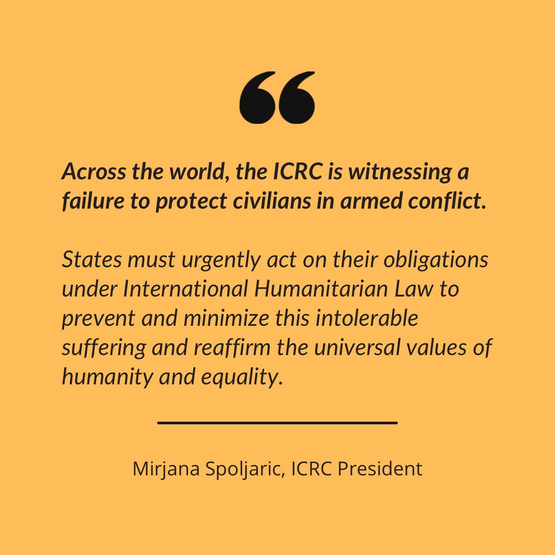 As States and humanitarian actors meet in #Brussels, the @ICRC President issues an urgent call to act in compliance with #IHL and minimize people’s suffering. Full speech here 🔽 ms.spr.ly/6018clLhr