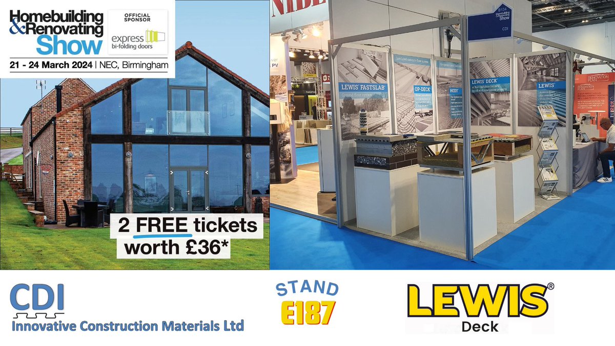 Following Futurebuild last week our next event starts on Thursday for at the NEC in Birmingham. The 4 day <a href="/MyHomebuilding/">MyHomebuilding</a> show is our biggest exhibition of the year and the one we most look forward too. We are on stand E187 so if you are going please come and see us. 
#LewisDeck