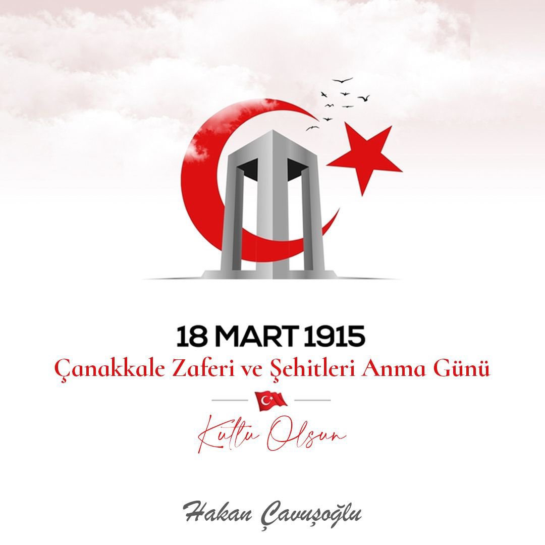 18 Mart Şehitleri Anma Günü ve Çanakkale Zaferi'nin 109. yıldönümünde başta Gazi Mustafa Kemal Atatürk olmak üzere kahraman ecdadımızı rahmetle ve şükranla yâd ediyorum. #18MartÇanakkaleZaferi