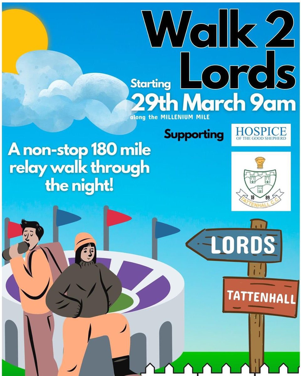 After 13 years we return to complete the infamous Walk 2 Lords! However we’ve thrown in a twist!😱

This year we shall we walking NON-STOP in relay, around the village. This includes walking THROUGH THE NIGHT👻

180 miles over 3 days as we raise money for <a href="/HospiceGS/">Hospice of the Good Shepherd</a>