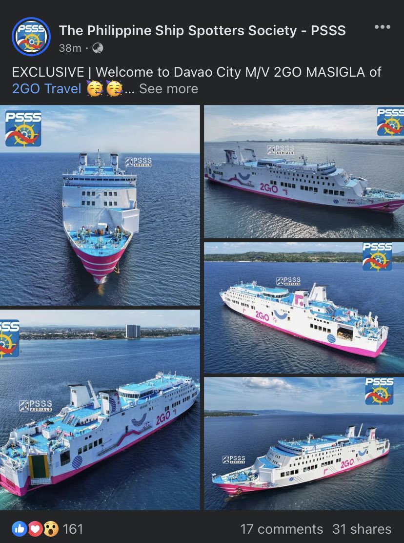 fairedelweiss's tweet photo. PSSSより: MV 2GO Masigla (マシグラ) - 2GO Travelによる最初の航海

https://t.co/1wrDXtSZOk https://t.co/1CHJLdLZLH