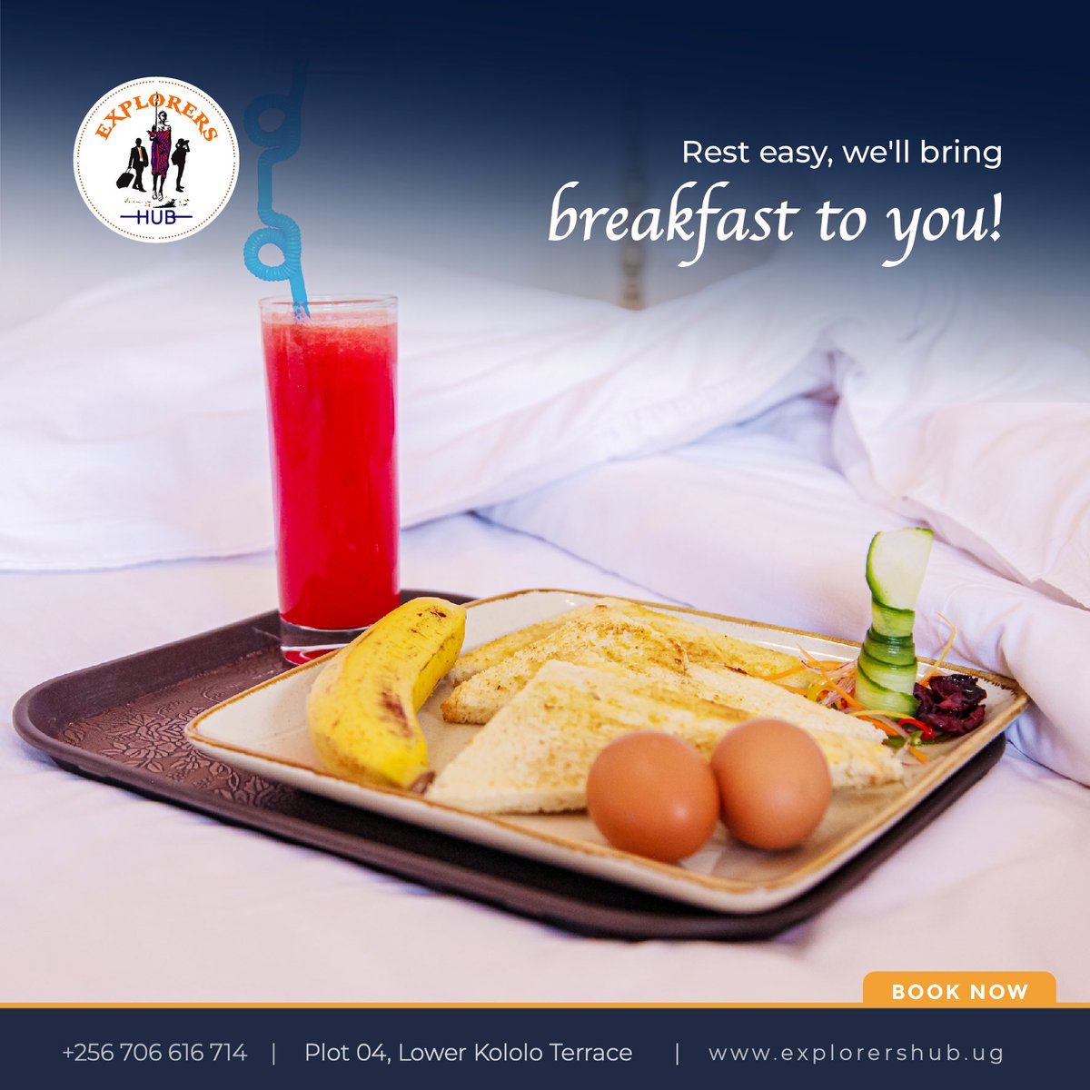 Explorershubug's tweet photo. Rest easy while on your business stay with us as we prepare a hearty breakfast that will be delivered to your doorstep.π³βοΈ
Your comfort is our piority!
Find us on Plot 4 lower Kololo Terrace | Call +256706616714 for reservations.
#explorershub #businesshotel #businessstay https://t.co/m9kWM7D7pR