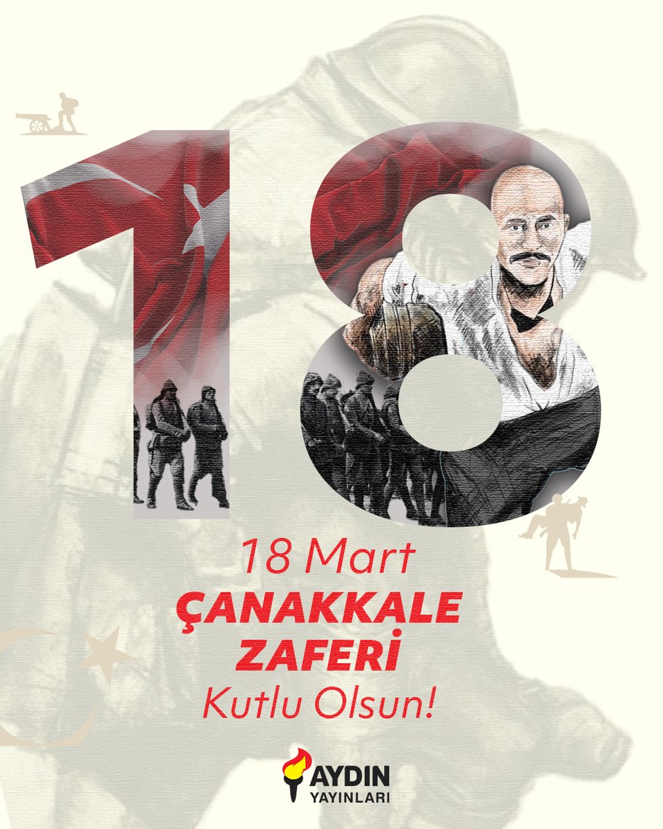 aydinyayin's tweet photo. Çanakkale Zaferi'nin 109. yıl dönümünü kutluyor, bu büyük zaferin kahramanlarını ve şehitlerimizi saygı ve minnetle anıyoruz.

#AydınYayınları #18Mart #CanakkaleZaferi #18MartÇanakkaleZaferi https://t.co/mMno4WO4JJ